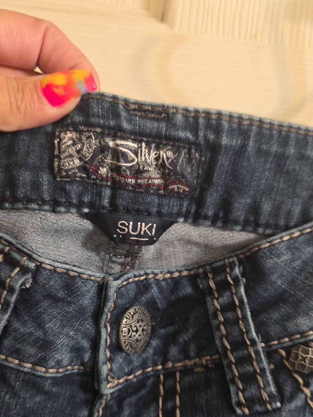Silver Jeans Suki Boot Cut Dark Blue Denim